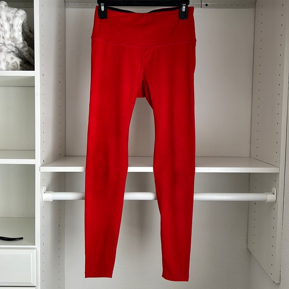 Red workout leggings